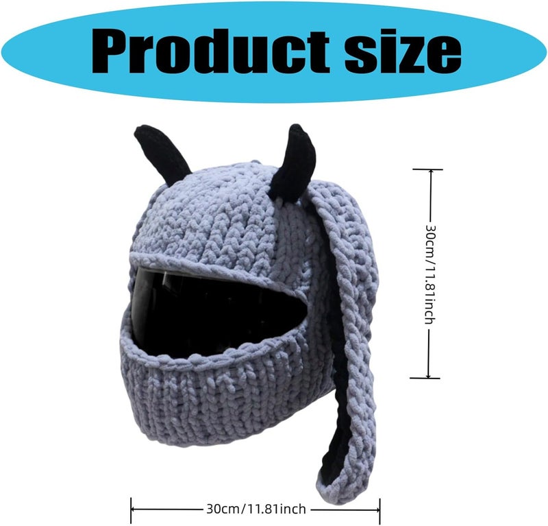 GORBUS Popular Motorcycle Helmets Covers Funny Rabbits Ear Plush Helmets Full Face Protective Covers for Fun Rides and Gifts - Image 3